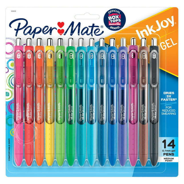 Paper Mate InkJoy Gel Pens, Medium Point, Assorted Colors, 14 Count