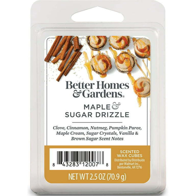 Maple Sugar Drizzle Scented Wax Melts, Better Homes & Gardens, 2.5 Oz (1-Pack)