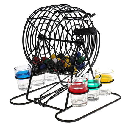 Bingo Raffle Lotto Machine w/ 6 Cups LAST ONE Black  Brand New