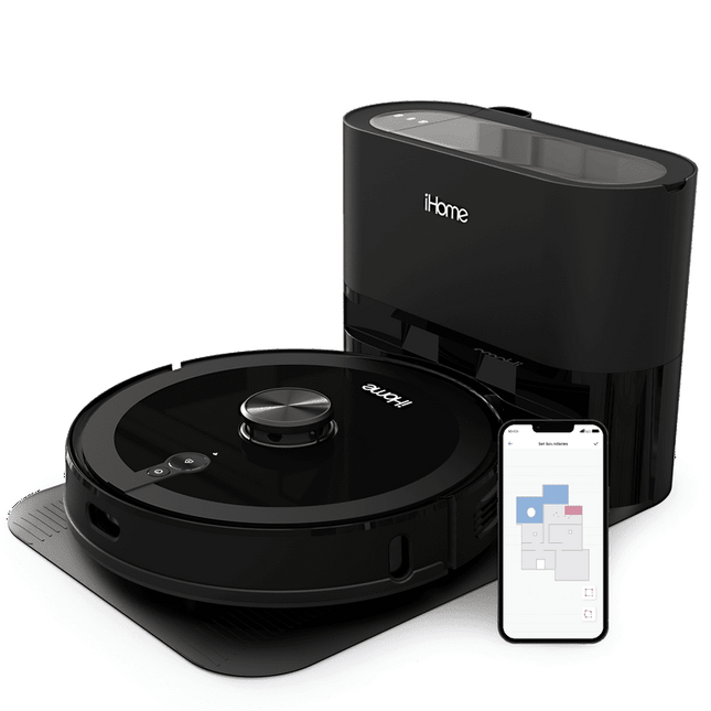 iHome AutoVac Nova Pro 3-in-1 Robot Vacuum, Vibrating Mop, 2700pa Strong Suction
