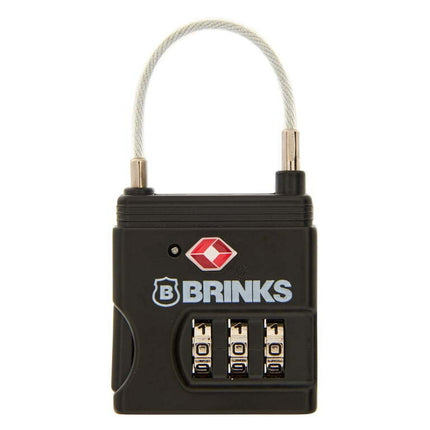 Brinks, 37mm TSA Combination Luggage Padlock with Flexible Braided Cable Shackle