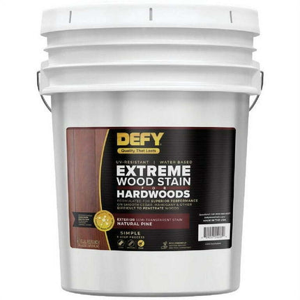 DEFY 5 Gallon Semi-Transparent Deck Stain for Hardwoods, Natural Pine