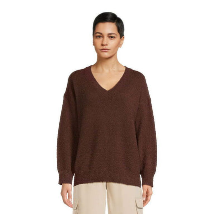 Dreamers By Debut Women's Oversized Tunic V Neck Sweater, Midweight
