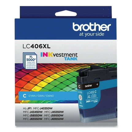 Brother Genuine LC406XLCS INKvestment High-Yield Printer Ink, Cyan