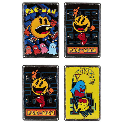 ARCADE1UP PAC-MAN Tin Signs 8" x 12" - Set of 4