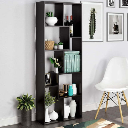Homfa 8-Cube Wood Organizer Living Room, Black