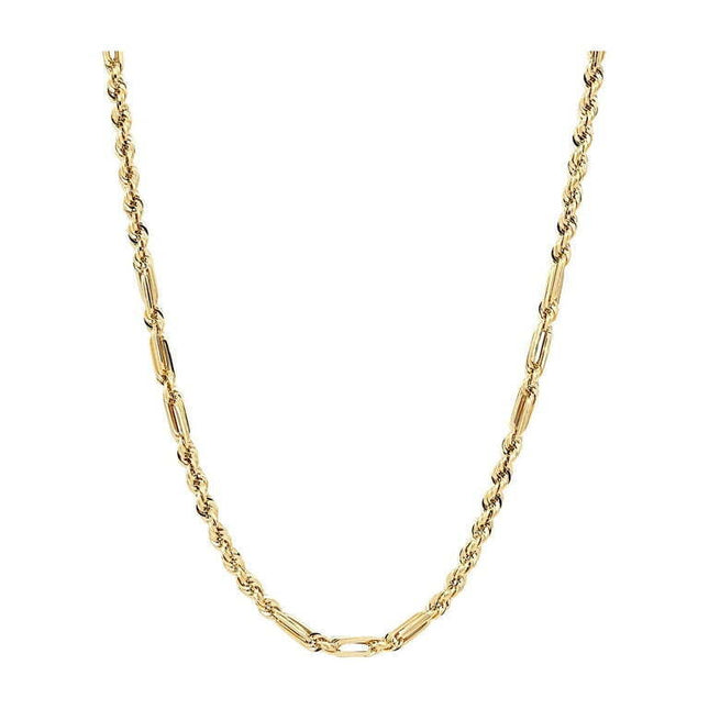 Brilliance Fine Jewelry 10K Yellow Gold Hollow 4.0MM Milano Rope Necklace, 20"