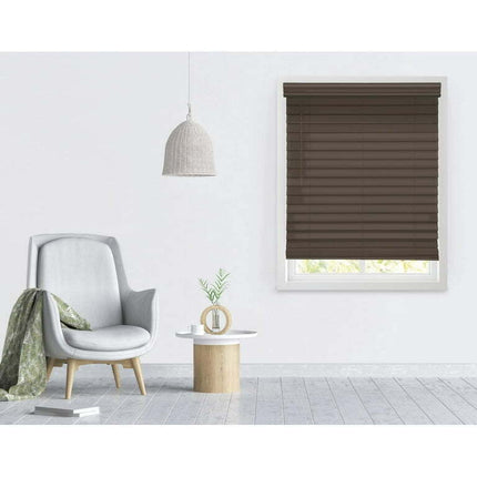 Richfield Studios 2.5" Cordless Faux Wood Blinds, Mahogany