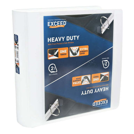 Exceed 3-Ring Heavy Duty Binder, 2 inch Binder Ring Size, Slant D Ring, White