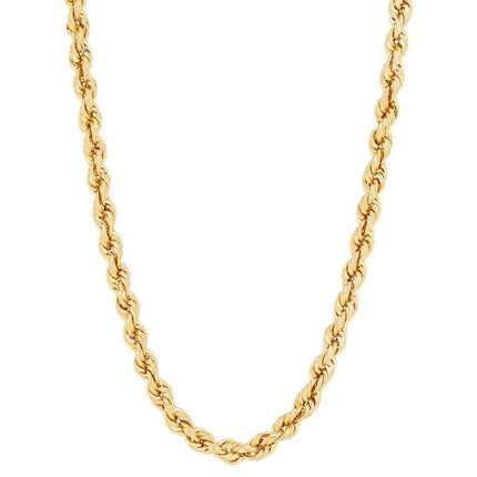 Brilliance Fine Jewelry 10K Yellow Gold Hollow 4.85MM-4.90MM Rope Necklace, 22"