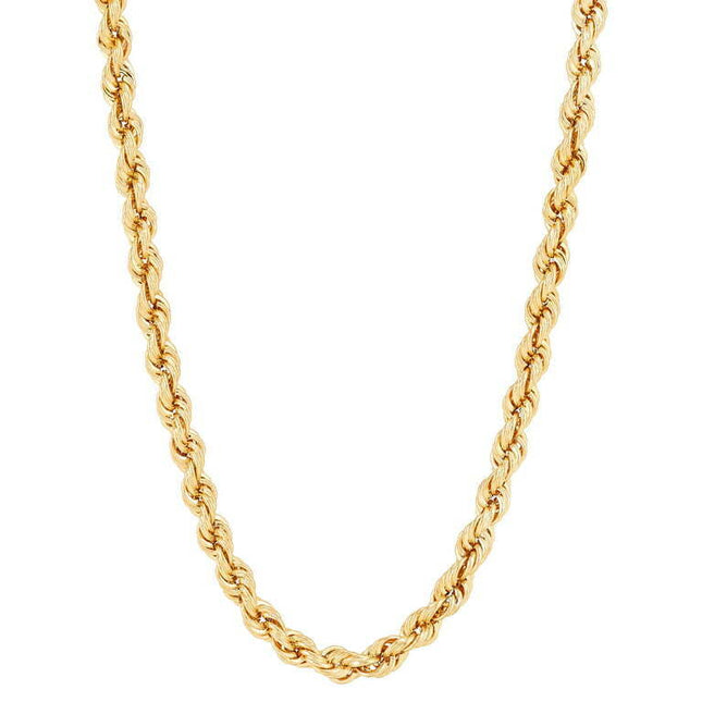 Brilliance Fine Jewelry 10K Yellow Gold Hollow 4.85MM-4.90MM Rope Necklace, 22"