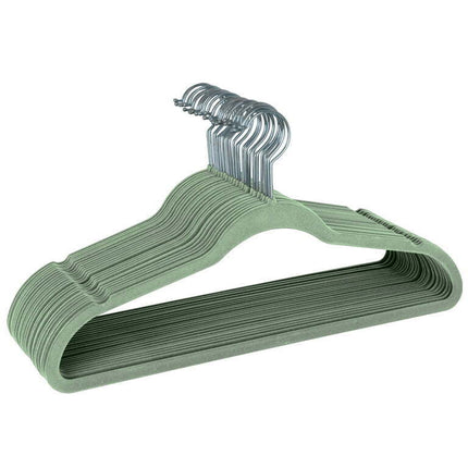 Simplify 25 Pack Slim Velvet Suit Hangers in Sage Green