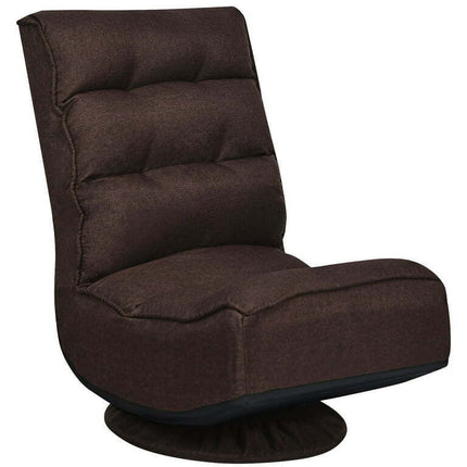 Costway 360° Swivel Floor Gaming Chair 6-Position Folding Lazy Sofa Dark Brown
