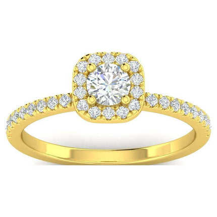 1/2ctw Diamond Halo Engagement Ring in 10k Yellow Gold