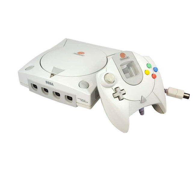 Used Sega Dreamcast Video Game Console with Matching Controller White and Cables
