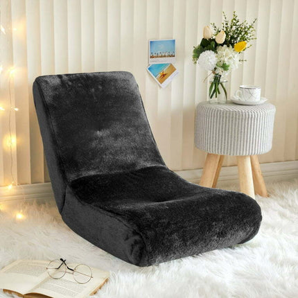 Heritage Club Faux Fur Polyester Rocker Chair, Black