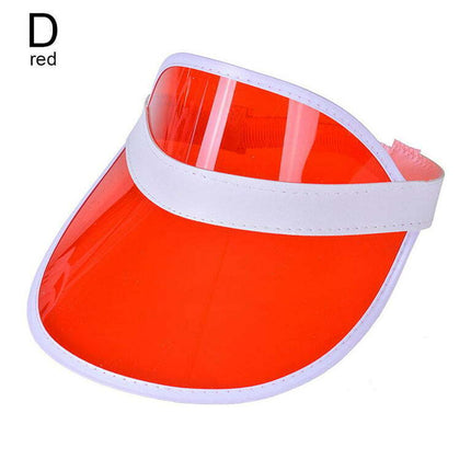 Child Kids Tennis Beach Colored Plastic Clear Transparent Casino Visor GX E6P6