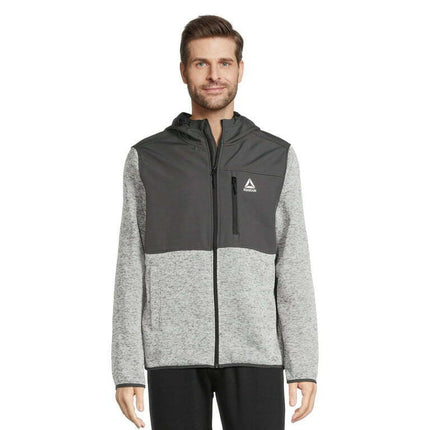 Reebok Men’s Hooded Sweater Fleece Jacket, Sizes M-2XL