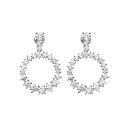 Believe by Brilliance Fine Silver Plated Cubic Zirconia Circle Dangle Earrings