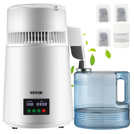 VEVOR 1.1Gal Water Distiller, 750W Stainless Steel Countertop Machine