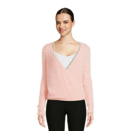 Love by Design Women's Juniors Wrap Sweater with Long Sleeves, Midweight