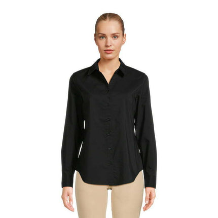 Time and Tru Women's Long Sleeve Button Down Shirt