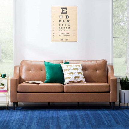 Mayview Tudy Upholstered Sofa, Camel Faux Leather