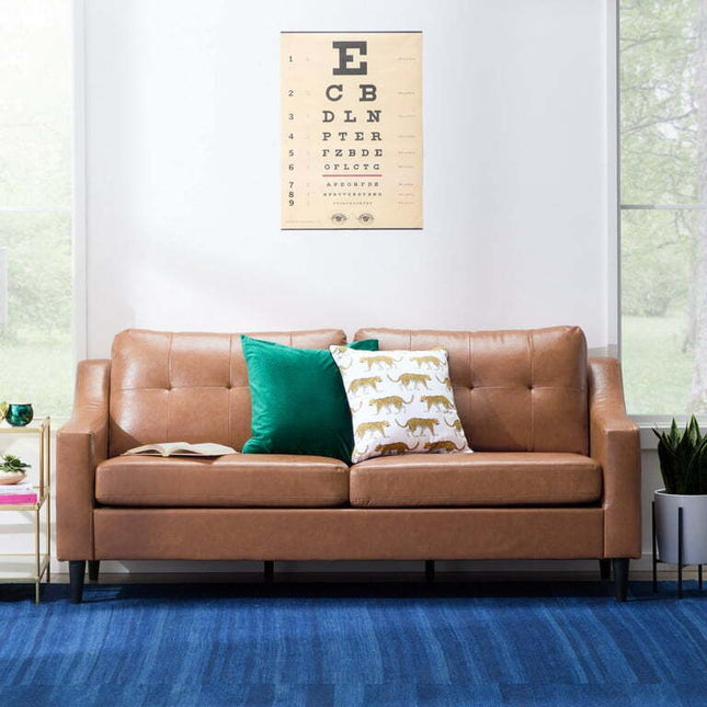 Mayview Tudy Upholstered Sofa, Camel Faux Leather
