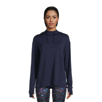 Athletic Works Women's French Terry Mock Neck Hoodie, Sizes XS-XXXL