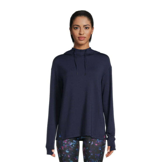 Athletic Works Women's French Terry Mock Neck Hoodie, Sizes XS-XXXL