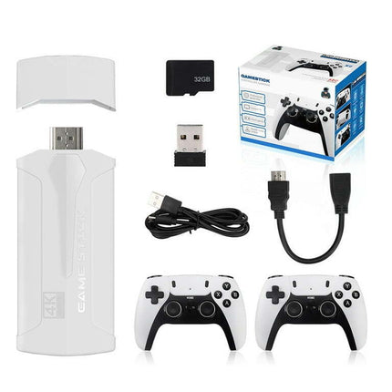 2.4G HD Arcade Machine Best Gifts Anti Slip Design for Boys Girls (White 32G)