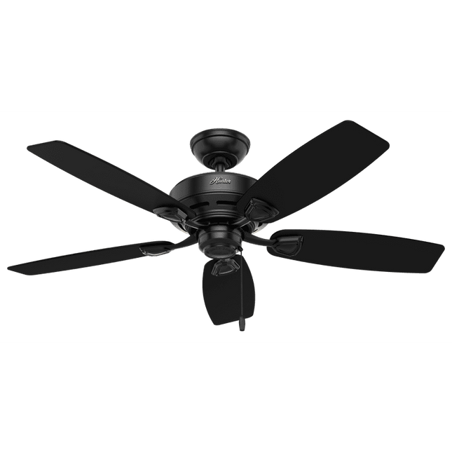 Hunter 48" Sea Wind Matte Black Ceiling Fan with Pull Chain