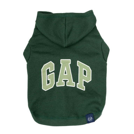 Gap Pet Dog and Cat Clothes, Classic Gap Logo Pet Hoodie, Green, XS