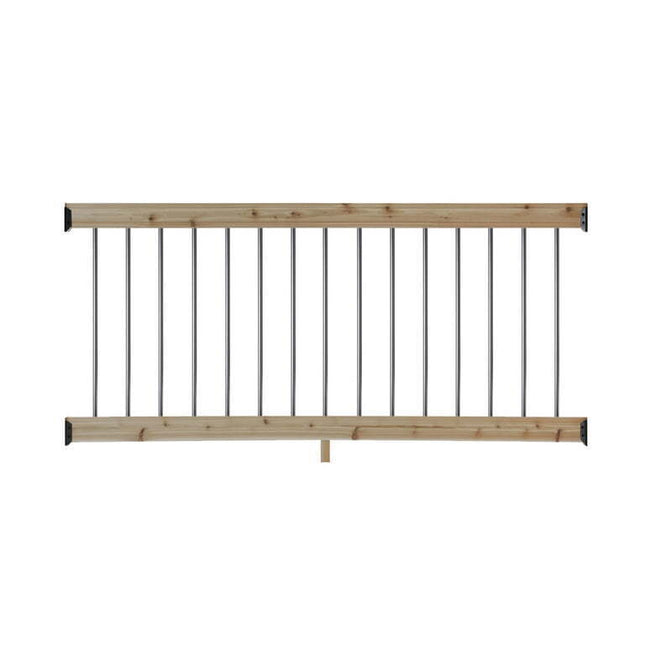 ProWood 6 ft. Wood Railing Kit with Aluminum Round Balusters, Cedar