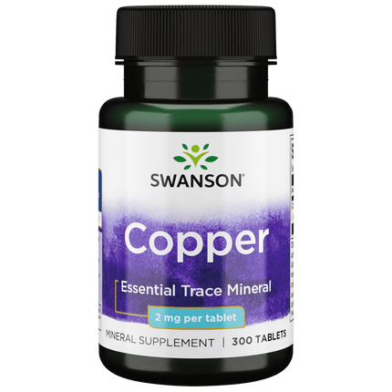 Swanson Copper Tablets, 2 mg, 300 Count