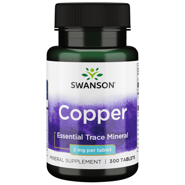Swanson Copper Tablets, 2 mg, 300 Count