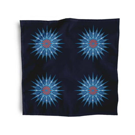 Simply Daisy 18" x 18" Navy Sea Wheel Napkins, Set of 4