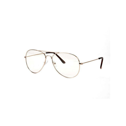 Clear Lens Gold Aviator Sunglasses