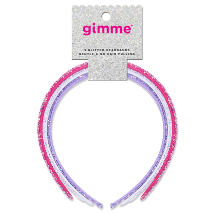 Gimme Glitter Headbands,Fashion Headband, Assorted Colors, 3 Ct