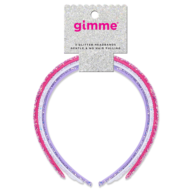 Gimme Glitter Headbands,Fashion Headband, Assorted Colors, 3 Ct
