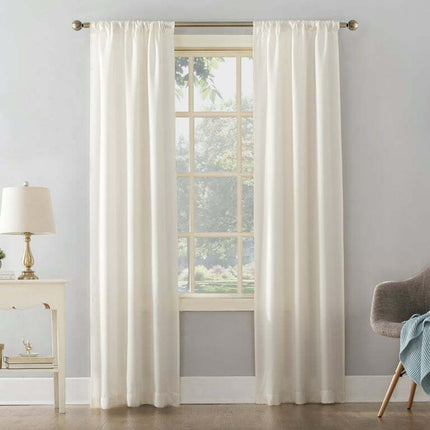 Mainstays Textured Solid Curtain Single Panel, 38" x 63", Cream