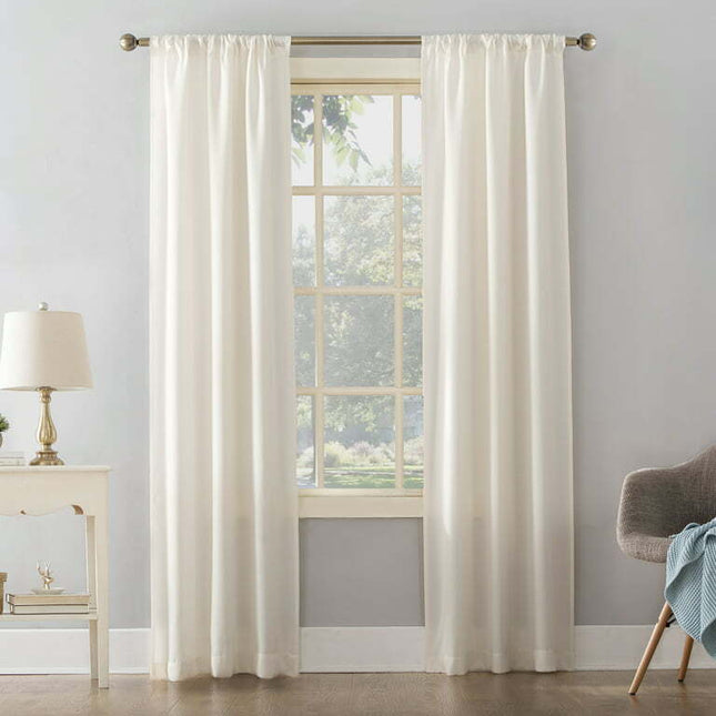 Mainstays Textured Solid Curtain Single Panel, 38" x 63", Cream