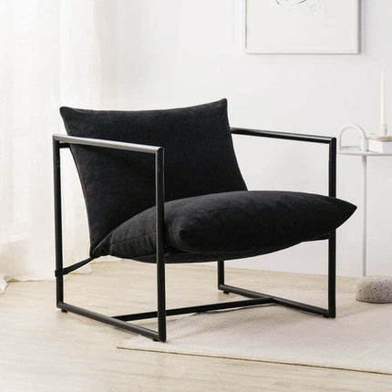 Zinus Aidan Metal Framed Sling Accent Chair, Black