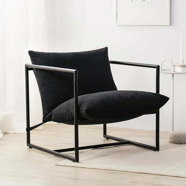 Zinus Aidan Metal Framed Sling Accent Chair, Black