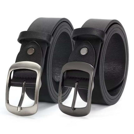 2 Pack JASGOOD Women Leather Belts for Jeans Pants Ladies Black Belt