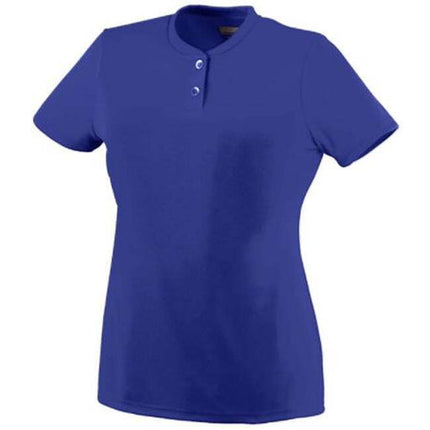 Augusta 1212A Ladies Wicking Two-Button Jersey - Purple- 2X