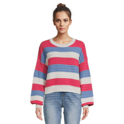 Dreamers by Debut Womens Rainbow Pullover Long Sleeve Sweater