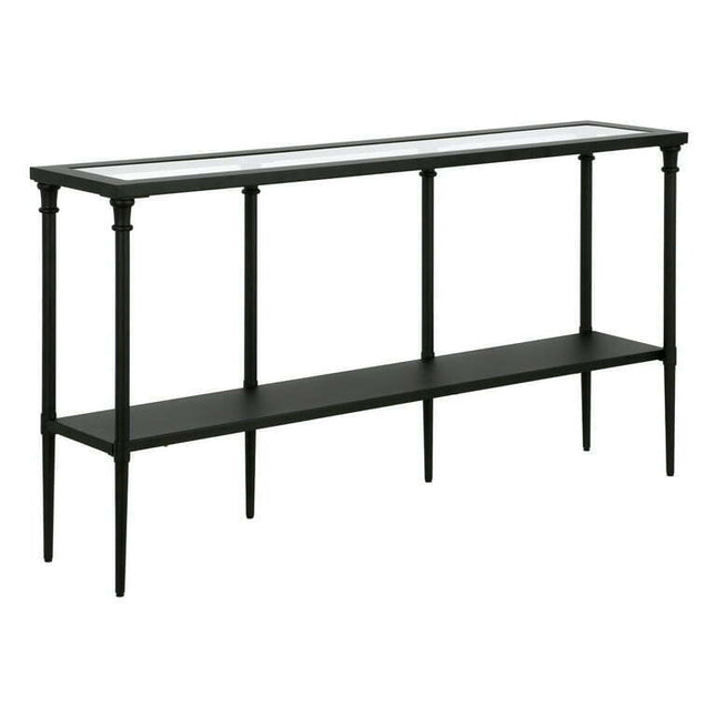 Evelyn&Zoe Modern 55" Console Table with Solid Metal Shelf
