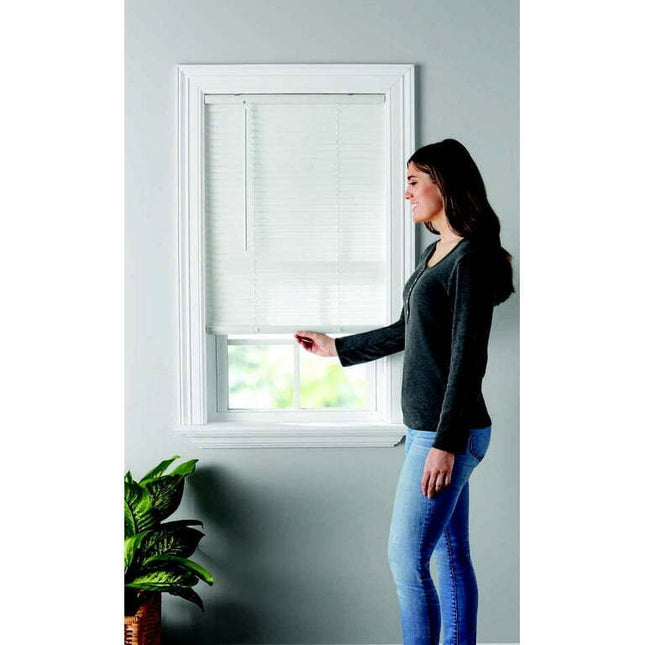 Mainstays 1" Cordless Vinyl Light Filtering Mini Blinds, White, 23x64