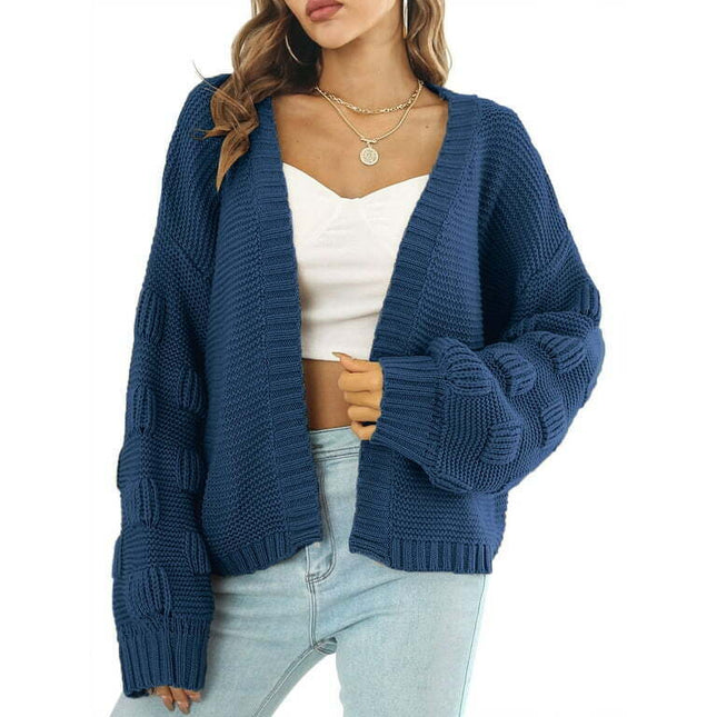 Harence Women's Juniors Cardigan Sweater Loose Open Front Knit Coat Size S-L